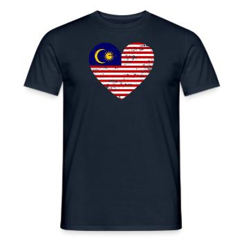 Malaysia Flaggenherz - Männer T-Shirt - Navy - Vorne - AI Model Male 178 light (178cm)