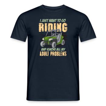 Funny UTV Quad Rider Dirt Bike Mud Trail Riding - Men's T-Shirt - navy - Front - AI Model Male 178 light (178cm)