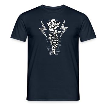 Skeleton Hand holding a Rose - Gothic - Men's T-Shirt - navy - Front - AI Model Male 178 light (178cm)