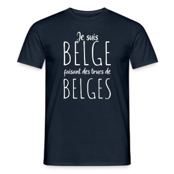 Je Suis Belge Faisant Des Trucs De Belges - T-shirt homme - marine - Devant - AI Model Male 178 light (178cm)