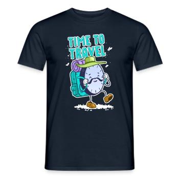 Zeitreisende Uhr für schwarze Shirts - Männer T-Shirt - Navy - Vorne - AI Model Male 178 light (178cm)