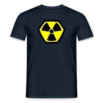 Nuclear Atom Icon Superhero Radioactive Symbol - Men's T-Shirt - navy - Front - AI Model Male 178 light (178cm)