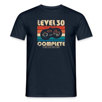 30th Birthday Gift Level 30 Complete - Men's T-Shirt - navy - Front - AI Model Male 178 light (178cm)