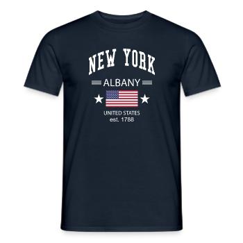 New York - Männer T-Shirt - Navy - Vorne - AI Model Male 178 light (178cm)
