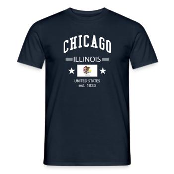 Chicago - Männer T-Shirt - Navy - Vorne - AI Model Male 178 light (178cm)