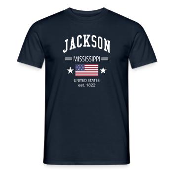 Jackson - Männer T-Shirt - Navy - Vorne - AI Model Male 178 light (178cm)