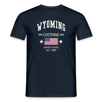 Wyoming - Men's T-Shirt - navy - Front - AI Model Male 178 light (178cm)