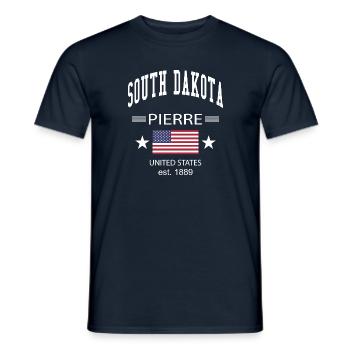 South Dakota - Men's T-Shirt - navy - Front - AI Model Male 178 light (178cm)