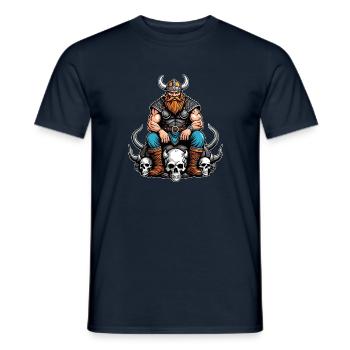 Vikings with Skulls - Men's T-Shirt - navy - Front - AI Model Male 178 light (178cm)