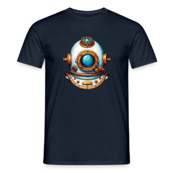 Nostalgic Diving Helmet Deep-Sea Diver Helmet - Men's T-Shirt - navy - Front - AI Model Male 178 light (178cm)