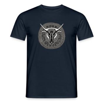 Stier Schädel - Männer T-Shirt - Navy - Vorne - AI Model Male 178 light (178cm)