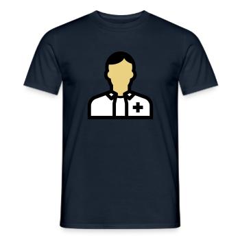 Personnel infirmier, infirmière, soignant, médecin, - T-shirt homme - marine - Devant - AI Model Male 178 light (178cm)