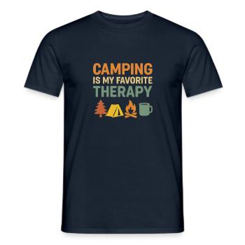 Le camping est ma thérapie préférée - T-shirt homme - marine - Devant - AI Model Male 178 light (178cm)