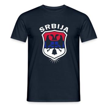Wappen Serbien Serbia Srbija - Männer T-Shirt - Navy - Vorne - AI Model Male 178 light (178cm)