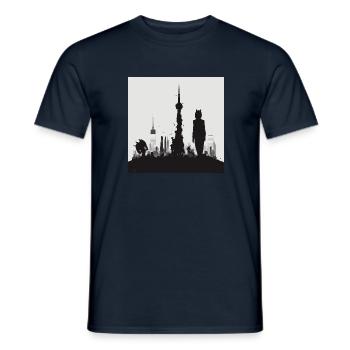 Tokyo skyline robot 2 - Männer T-Shirt - Navy - Vorne - AI Model Male 178 light (178cm)