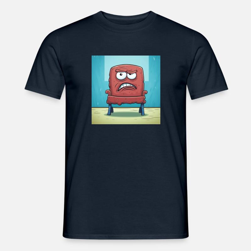 comic style grumpy chair - Männer T-Shirt - Navy
