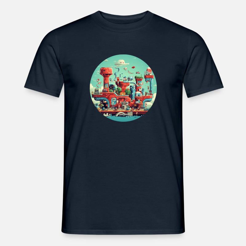 Nostalgisches Retro Videospiel - Männer T-Shirt - Navy