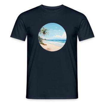 Tropical beach vibes - for every sun worshipper - Men's T-Shirt - navy - Front - AI Model Male 178 light (178cm)