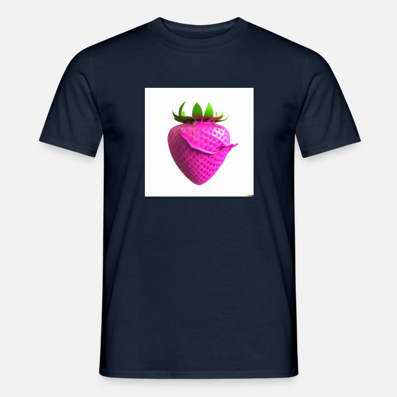 Pinke Erdbeere - Männer T-Shirt - Navy