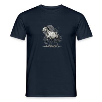 Geo-Pferd - Männer T-Shirt - Navy - Vorne - AI Model Male 178 light (178cm)