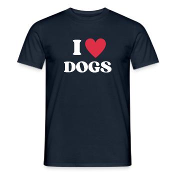 I Love Dogs I Heart Dogs - Men's T-Shirt - navy - Front - AI Model Male 178 light (178cm)