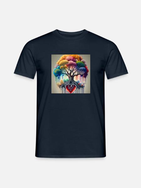 bunter Baum - Männer T-Shirt - Navy