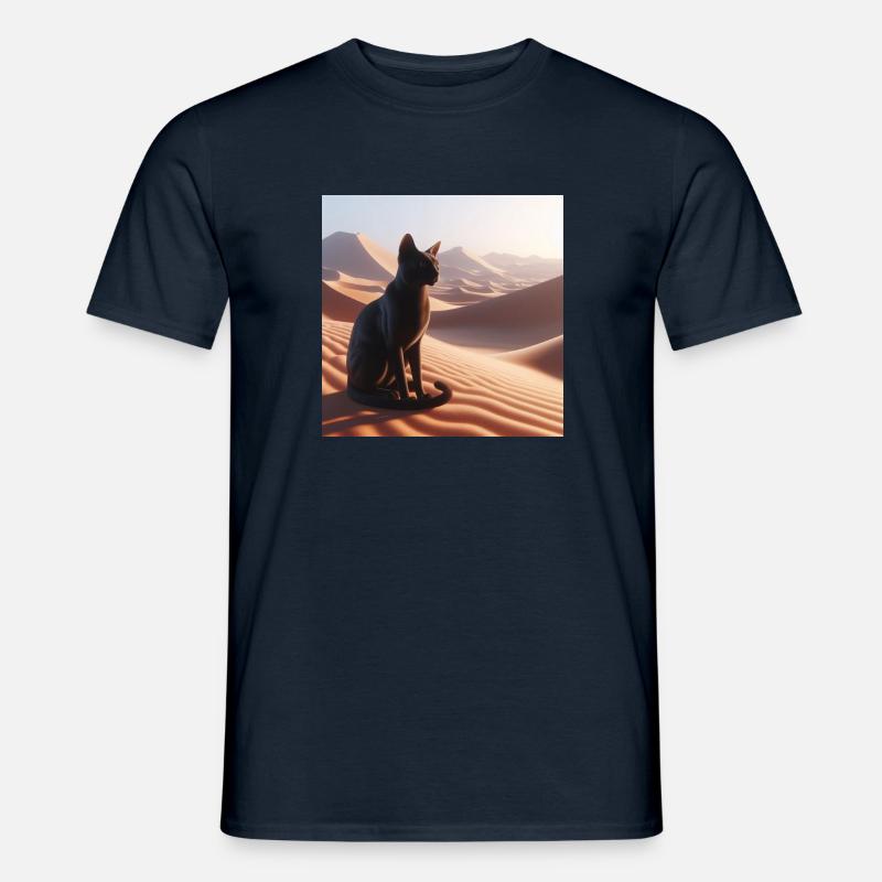 Eine echte Katze in der Wüste 1 - Männer T-Shirt - Navy