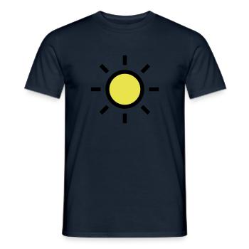 Icône de soleil icône soleil ensoleillé - T-shirt homme - marine - Devant - AI Model Male 178 light (178cm)