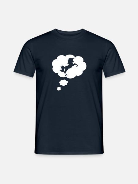 Einhorn in Gedankenblase - Männer T-Shirt - Navy