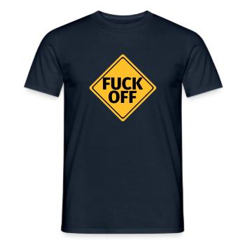 fuck off hau ab - Männer T-Shirt - Navy - Vorne - AI Model Male 178 light (178cm)