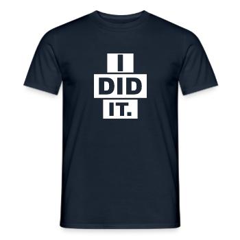 Je l'ai fait - je l'ai fait - T-shirt homme - marine - Devant - AI Model Male 178 light (178cm)