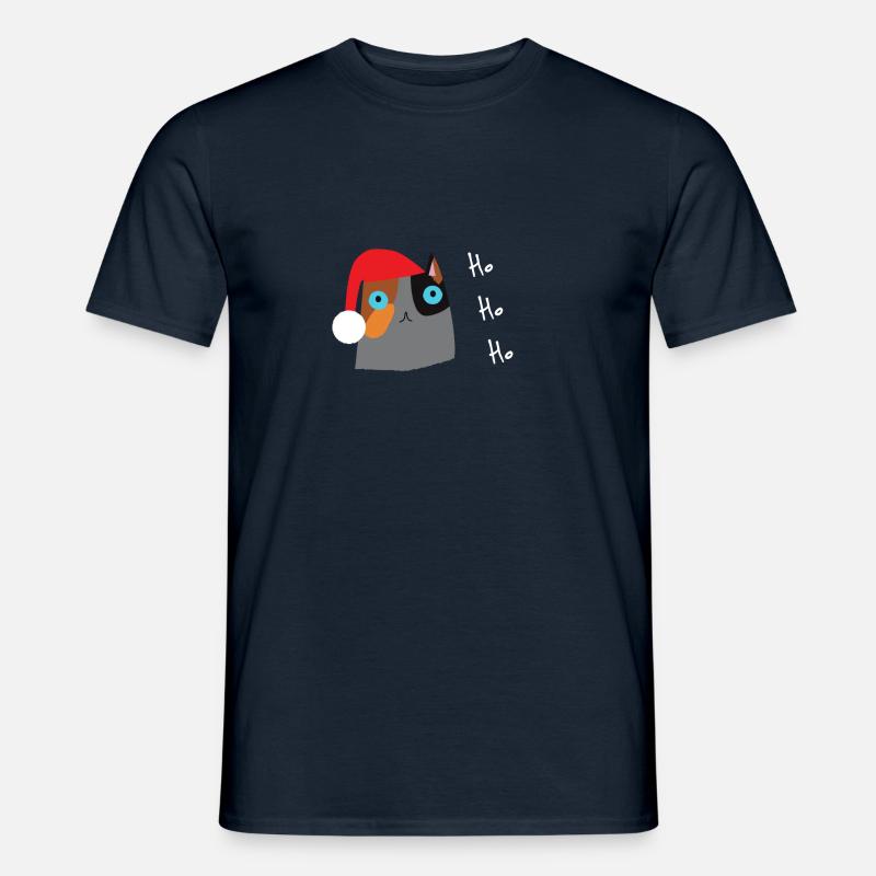 Cat HoHoHo - Männer T-Shirt - Navy