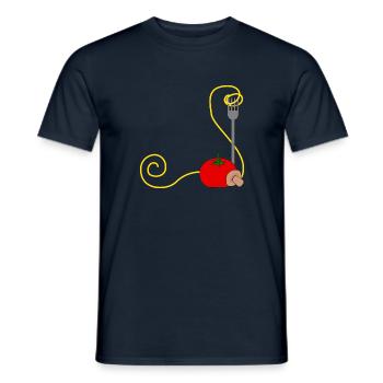 nouilles spaghetti noodles24 macaroni lasagnes - T-shirt homme - marine - Devant - AI Model Male 178 light (178cm)