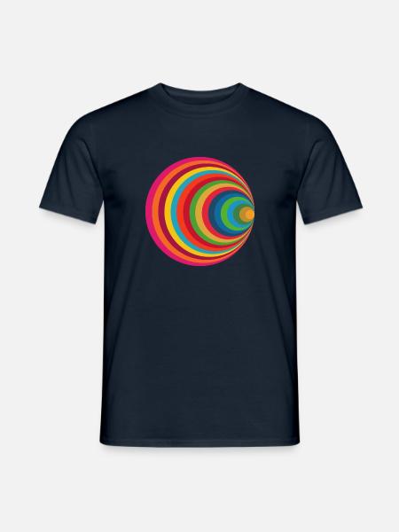 Bunte Kreis Design Graphik- zwei - Männer T-Shirt - Navy