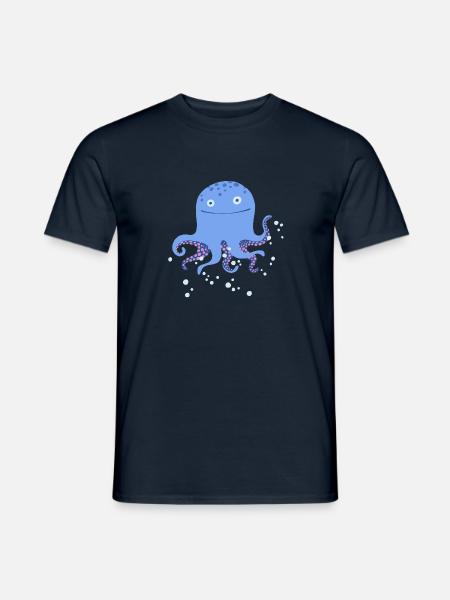 Krake blau - Männer T-Shirt - Navy