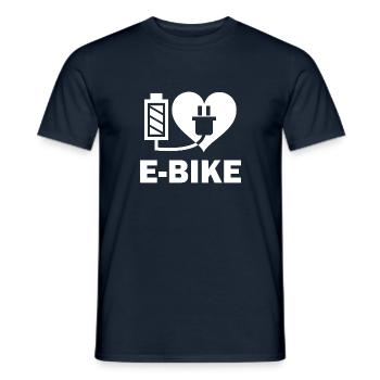 I love e-bike - Men's T-Shirt - navy - Front - AI Model Male 178 light (178cm)