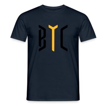 BITCOIN / BTC / CRYPTOCURRENCIES / CRYPTOS - Men's T-Shirt - navy - Front - AI Model Male 178 light (178cm)