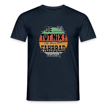 Fahrradfahrerin E Bike Die Tut Nix - Männer T-Shirt - Navy - Vorne - AI Model Male 178 light (178cm)