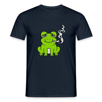 Stoned Weed Joint Frog - Men's T-Shirt - navy - Front - AI Model Male 178 light (178cm)