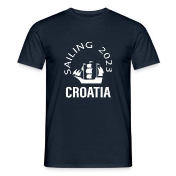 Sailing Croatia Cruiseshirt - Männer T-Shirt - Navy - Vorne - AI Model Male 178 light (178cm)