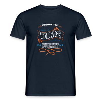 Électricité blagues déclaration citation drôle - T-shirt homme - marine - Devant - AI Model Male 178 light (178cm)