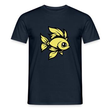 goldfisch fisch comic tier - Männer T-Shirt - Navy - Vorne - AI Model Male 178 light (178cm)