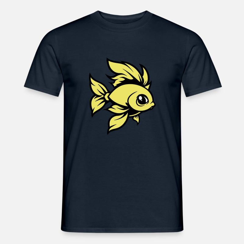 goldfisch fisch comic tier - Männer T-Shirt - Navy