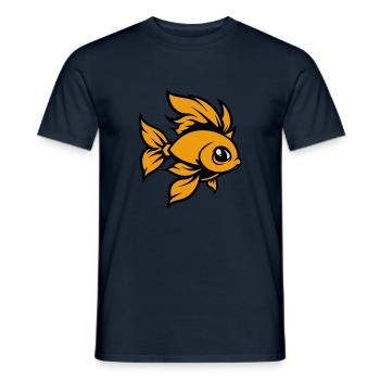 goldfisch fisch comic - Männer T-Shirt - Navy - Vorne - AI Model Male 178 light (178cm)