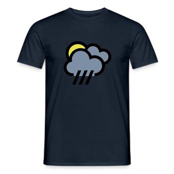 nuageux avec icône de chills icône météo - T-shirt homme - marine - Devant - AI Model Male 178 light (178cm)