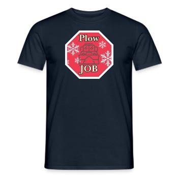 PLOW JOB - Männer T-Shirt - Navy - Vorne - AI Model Male 178 light (178cm)