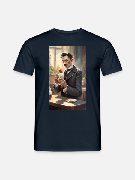 romantisches Nikola Tesla Wissenschaftsshirt - Männer T-Shirt - Navy