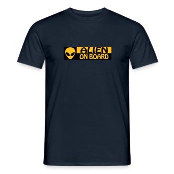 ALIEN ON BOARD - Men's T-Shirt - navy - Front - AI Model Male 178 light (178cm)