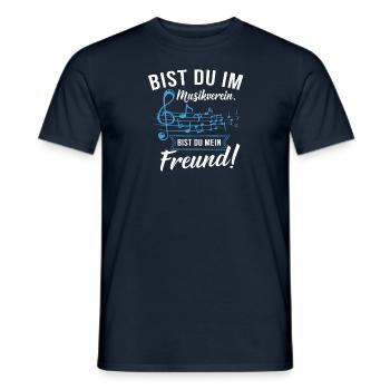 Fanfare Musicien Musique cadeau · Mon ami - T-shirt homme - marine - Devant - AI Model Male 178 light (178cm)