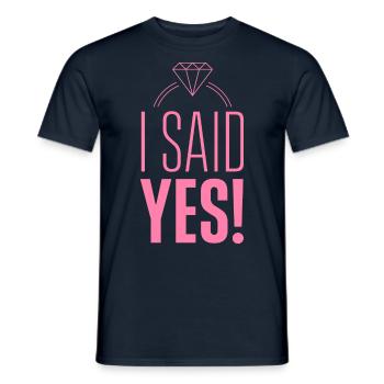 J’ai dit oui fiancés - T-shirt homme - marine - Devant - AI Model Male 178 light (178cm)